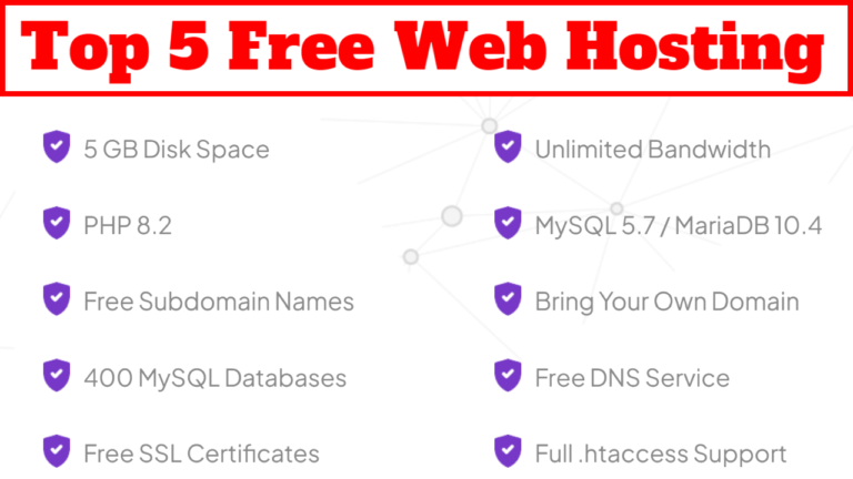 Top 5 Free Web Hosting Providers In 2024
